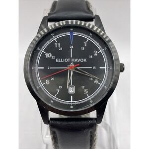 Elliot Havok Timepiece Midnight Men's Quartz Watch Genuine Leather- New Battery